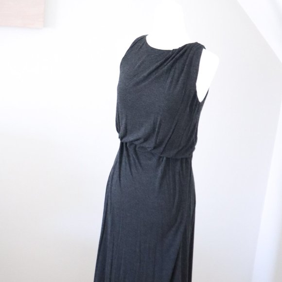 LOFT Gray Cinched Jersey Maxi Dress XS - Picture 3 of 3